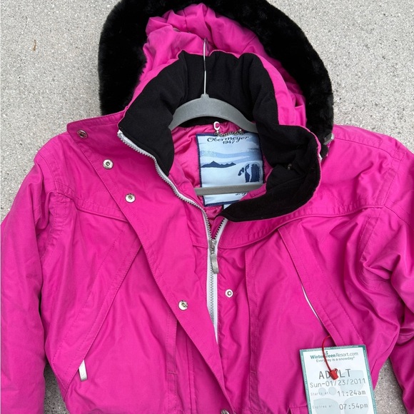 Vintage 90s Obermeyer Pink Ski Snow Coat Jacket Size 6 Petite Women’s Small - Picture 5 of 13